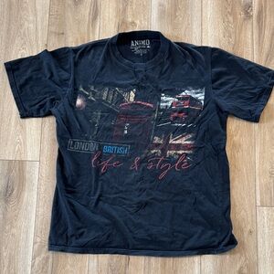 Animo Black British London Streetcar Graphic Tee